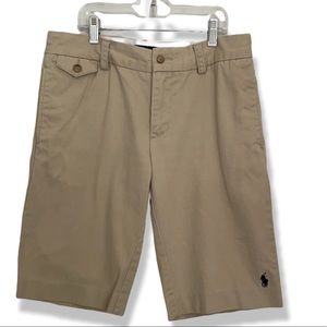 Ralph Lauren sport khaki Bermuda shorts w logo